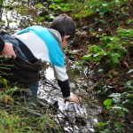 Prélèvement d'eau dans la rivière